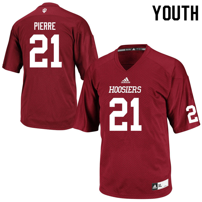 Youth #21 Noah Pierre Indiana Hoosiers College Football Jerseys Sale-Crimson
